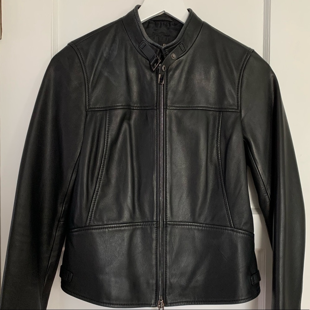 Massimo Dutti Leather Moto Jacket